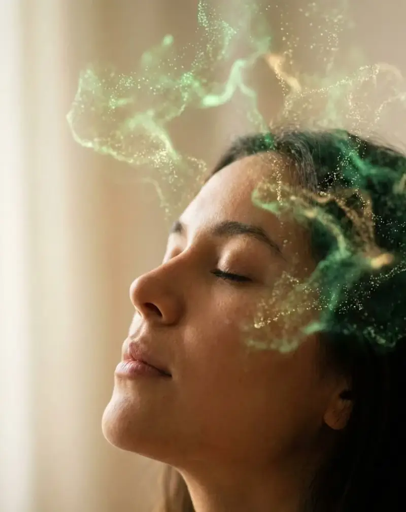 Hypnose Trance Entspannung - Frau mit geschlossenen Augen